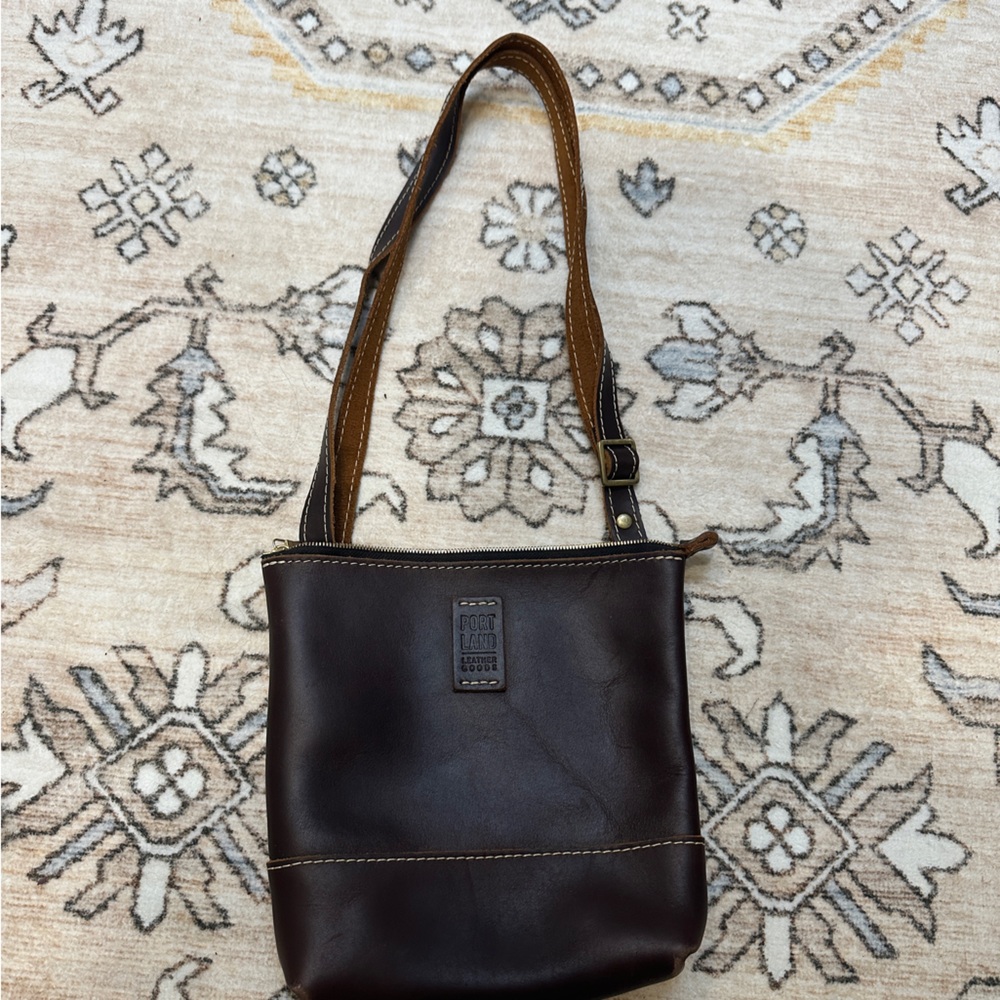 Dark Brown Leather Crossbody Bag